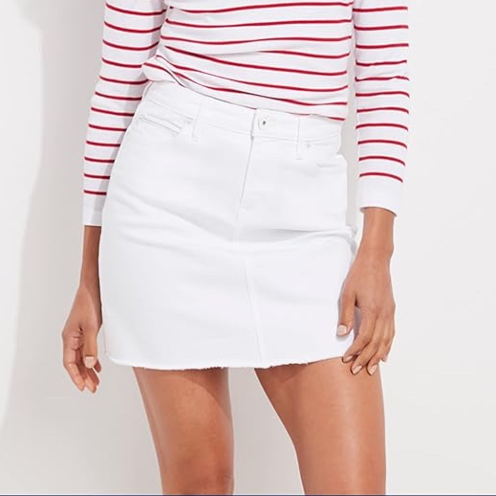 Vineyard Vines Raw Hem White Denim Skirt 12